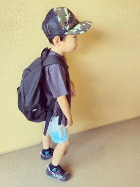 「Dickies（ディッキーズ）のアイテム（バックパック/リュック）」を使った、ゆうき◡̈⋆さん（キッズ・110cm）の夏コーディネート
