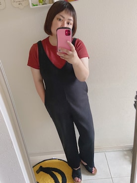 「ブラウン×ブラック」｜「アイテム（サンダル）」を使った、ゆうき◡̈⋆さん（レディース・150cm）の夏コーディネート