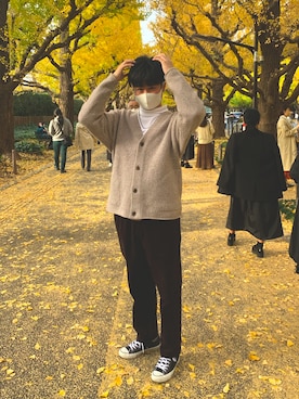 「CONVERSE（コンバース）のconverse コンバース ALL STAR 100 COLORS OX オールスター 100 カラーズ オックス 32861791 BLACK（スニーカー）」を使った、Shionさん（メンズ・183cm）の秋コーディネート
