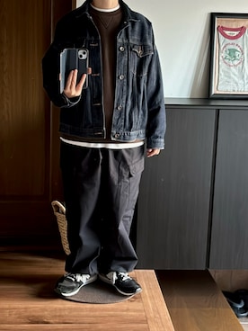 「アイテム（カーゴパンツ）」を使った、善さん（レディース・152cm）の秋コーディネート