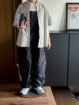 「Alpha Industries（アルファインダストリーズ）のアイテム（サロペット/オーバーオール）」を使った、善さん（レディース・152cm）の夏コーディネート