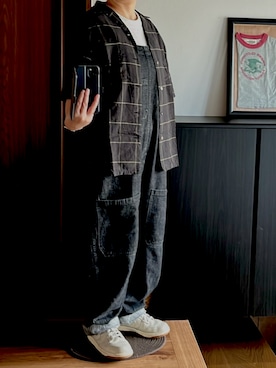 「Johnbull（ジョンブル）のアイテム（サロペット/オーバーオール）」を使った、善さん（レディース・152cm）の夏コーディネート