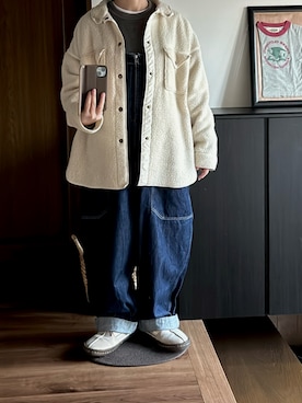 「アイテム（オールインワン・サロペット）」を使った、善さん（レディース・152cm）の冬コーディネート