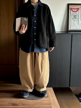 「アイテム（チノパンツ）」を使った、善さん（レディース・152cm）の秋コーディネート