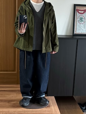 「アイテム（マウンテンパーカー）」を使った、善さん（レディース・152cm）の秋コーディネート