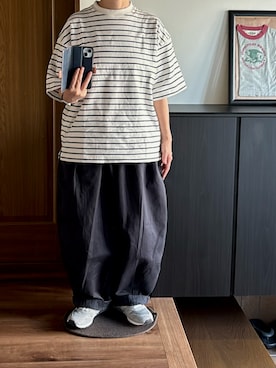 「アイテム（チノパンツ）」を使った、善さん（レディース・152cm）の夏コーディネート