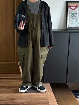 「アイテム（サロペット/オーバーオール）」を使った、善さん（レディース・152cm）の秋コーディネート