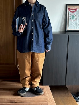 「アイテム（チノパンツ）」を使った、善さん（レディース・152cm）の秋コーディネート