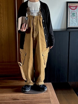 「アイテム（サロペット/オーバーオール）」を使った、善さん（レディース・152cm）の秋コーディネート