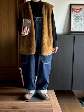 「REEF（リーフ）のアイテム」を使った、善さん（レディース・152cm）の冬コーディネート