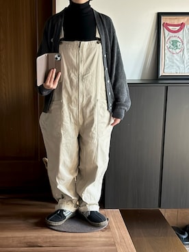 「アイテム（サロペット/オーバーオール）」を使った、善さん（レディース・152cm）の冬コーディネート