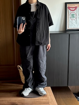 「Alpha Industries（アルファインダストリーズ）のアイテム（サロペット/オーバーオール）」を使った、善さん（レディース・152cm）の夏コーディネート