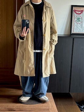 「アイテム（ステンカラーコート）」を使った、善さん（レディース・152cm）の秋コーディネート