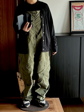 「Alpha Industries（アルファインダストリーズ）のアイテム（サロペット/オーバーオール）」を使った、善さん（レディース・152cm）の春コーディネート