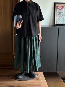 「無印良品（ムジルシリョウヒン）のアイテム」を使った、善さん（レディース・152cm）の夏コーディネート