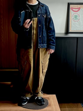 「Gジャン」｜「アイテム（オールインワン・サロペット）」を使った、善さん（レディース・152cm）の春コーディネート