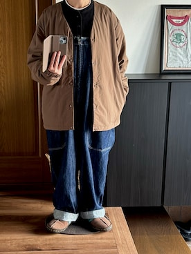 「アイテム（オールインワン・サロペット）」を使った、善さん（レディース・152cm）の冬コーディネート