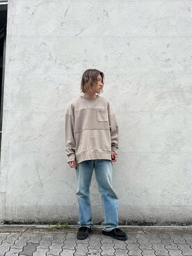 「DANKE SCHON（ダンケシェーン）のアイテム（スウェット）」を使った、keitaさん（メンズ・170cm）の春コーディネート