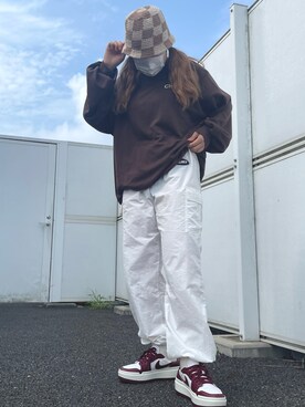 「WC（ダブル シー）のアイテム（帽子）」を使った、hさん（レディース・155cm）の夏コーディネート