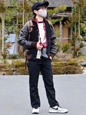 「Levi's」｜「アイテム（スタジャン）」を使った、ZiiMAさん（メンズ・166cm）の冬コーディネート