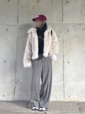 「アイテム（スラックス）」を使った、になさん（レディース・152cm）の冬コーディネート