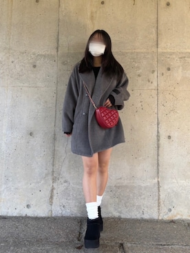 「CHARLES & KEITH（チャールズ & キース）のアイテム」を使った、になさん（レディース・152cm）の冬コーディネート