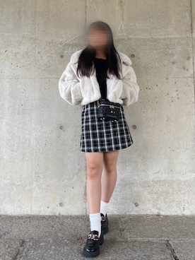 「GRL」｜「アイテム（その他アウター）」を使った、になさん（レディース・152cm）の冬コーディネート