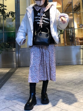 「152cm」｜「アイテム（スウェット）」を使った、になさん（レディース・152cm）の冬コーディネート