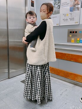 「Handmade（ハンドメイド）のアイテム（ピアス（両耳用））」を使った、kinaさん（レディース・155cm）の秋コーディネート