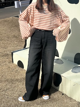 「GRL（グレイル）のアイテム（パンツ）」を使った、na na.さん（レディース・159cm）の春コーディネート