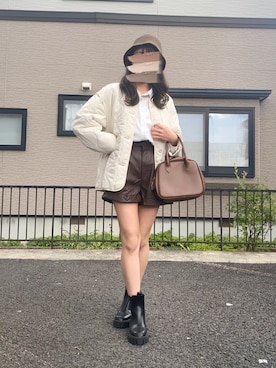 「CLEA（クレア）のアイテム（ブーツ）」を使った、na na.さん（レディース・159cm）の秋コーディネート
