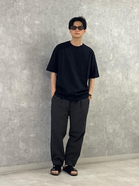 「BIRKENSTOCK（ビルケンシュトック）のアイテム」を使った、赤羅（akara）さん（メンズ・170cm）の夏コーディネート