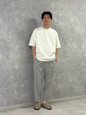 「BIRKENSTOCK（ビルケンシュトック）のアイテム」を使った、赤羅（akara）さん（メンズ・170cm）の夏コーディネート