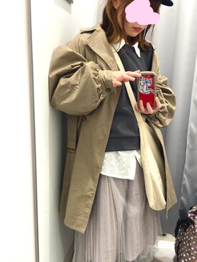 「dazzlin（ダズリン）のアイテム（トレンチコート）」を使った、なかの。さん（レディース・148cm）の秋コーディネート