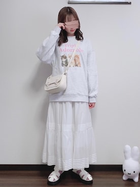 「NAUNAU（ナウナウ）のアイテム」を使った、‪ ·͜·♡さん（レディース・155cm）の春コーディネート