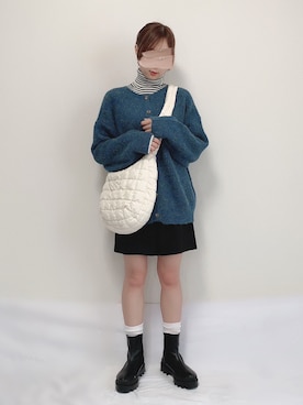 「tiptop（ティップトップ）の前後2wayニットカーディガン（カーディガン/ボレロ）」を使った、KANONさん（レディース・155cm）の秋コーディネート