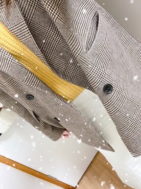 「UNIQLO（ユニクロ）のローゲージ セーター(長袖)（ニット/セーター、イエロー系）」を使った、〓みかちゅ〓さん（レディース・160cm）の冬コーディネート