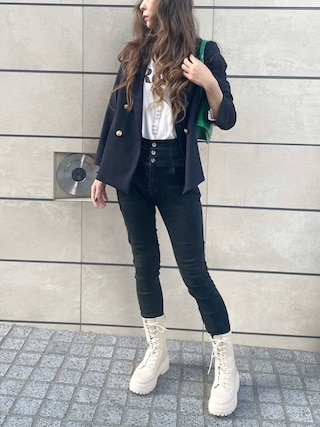 【Mila owen ミラオーウェン 金釦ダブルブレザーコンパクトジャケット】 Mila Owen（ミラオーウェン）の「金釦ダブルブレザーコンパクト