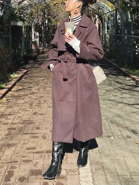 「JUNOAH（ジュノア）のアイテム（その他アウター）」を使った、uki0315さん（レディース・166cm）の冬コーディネート
