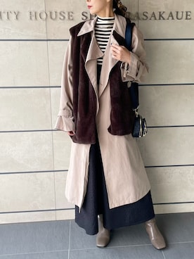 「reca（レカ）のアイテム（トレンチコート）」を使った、uki0315さん（レディース・166cm）の冬コーディネート