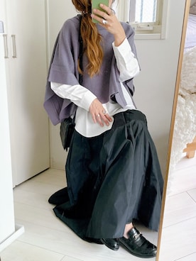 「アイテム（アンサンブル、パープル系）」を使った、uki0315さん（レディース・166cm）の秋コーディネート