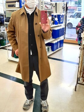 ステンカラーコートを使った デニムジャケット のメンズ人気ファッションコーディネート 年齢 45歳 49歳 Wear