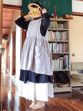 「アイテム（ジャンパースカート、シルバー系）」を使った、雨里学游泳的鱼さん（レディース・158cm）の春コーディネート