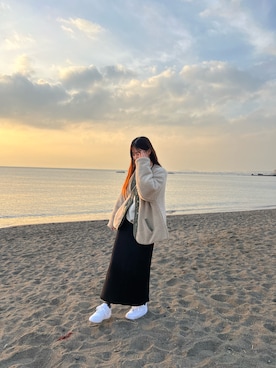 「coca（coca）（コカ）のアイテム（ジャケット/アウター）」を使った、こここさん（レディース・163cm）の冬コーディネート