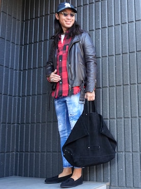 「TMT（ティーエムティー）のアイテム」を使った、𝕄𝔸𝕊𝔸さん（メンズ・174cm）の冬コーディネート