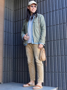 「巾着バッグ」｜𝕄𝔸𝕊𝔸さん（メンズ・174cm）の春コーディネート