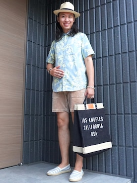 「SEAGREEN（シーグリーン）のアイテム」を使った、𝕄𝔸𝕊𝔸さん（メンズ・174cm）の夏コーディネート
