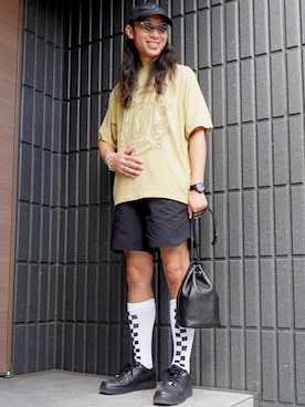 「A-COLD-WALL*(アコールドウォール)のアイテム(キャップ)」を使った、室井 雅光さん(メンズ・174cm)の夏コーディネート