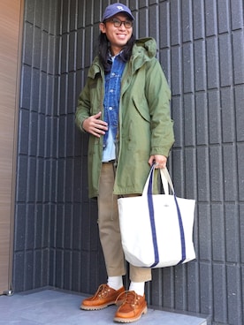 「アイテム（モッズコート）」を使った、𝕄𝔸𝕊𝔸さん（メンズ・174cm）の冬コーディネート