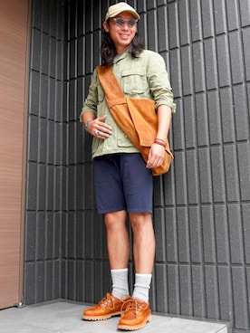 「アイテム（スウェットパンツ）」を使った、𝕄𝔸𝕊𝔸さん（メンズ・174cm）の秋コーディネート